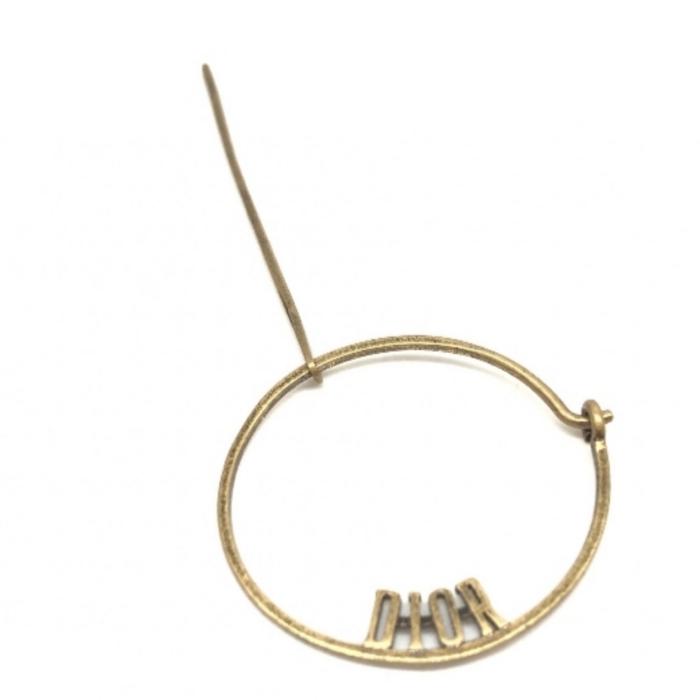 Dior Gold Tone Hoop Earrings with Slim Drop Bars - Picture 8 of 13